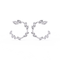 Vine Marquise Cluster Lab Grown Diamond Hoops - Ophiratbf