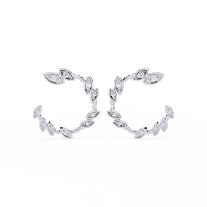 Vine Marquise Cluster Lab Grown Diamond Hoops