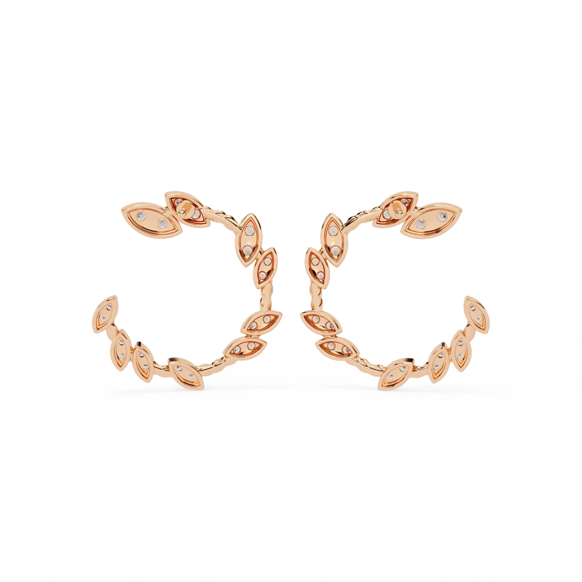 Vine Marquise Cluster Lab Grown Diamond Hoops - Ophiratbf