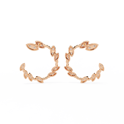 Vine Marquise Cluster Lab Grown Diamond Hoops