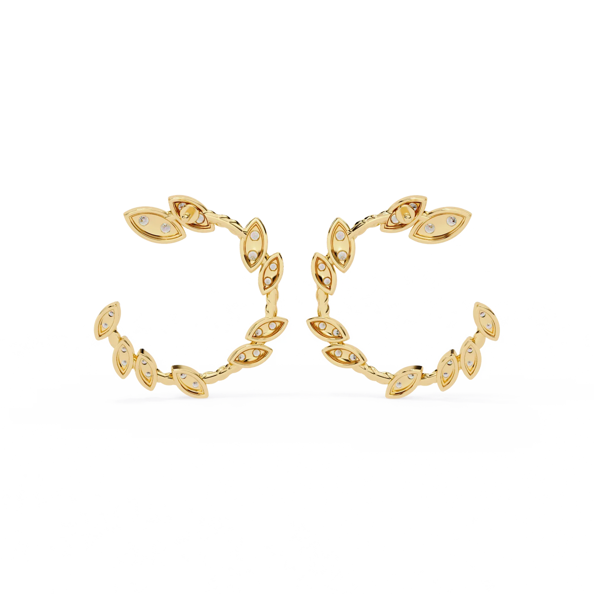Vine Marquise Cluster Lab Grown Diamond Hoops - Ophiratbf