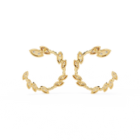 Vine Marquise Cluster Lab Grown Diamond Hoops - Ophiratbf