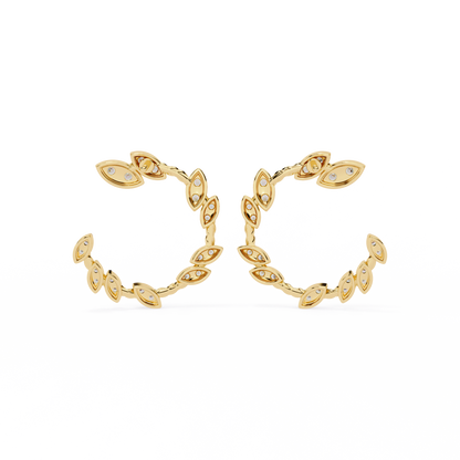 Vine Marquise Cluster Lab Grown Diamond Hoops