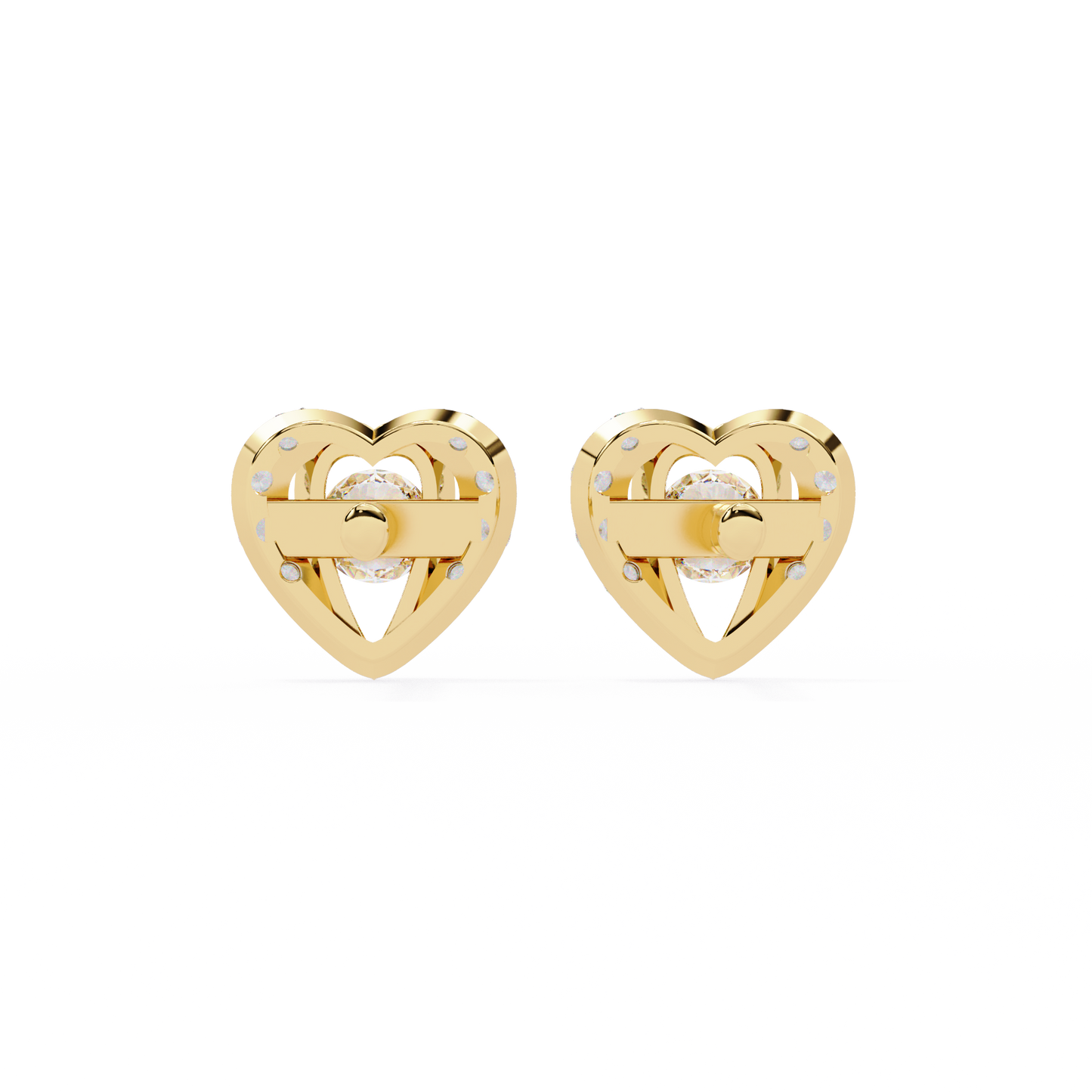radiant heart halo lab grown diamond studs