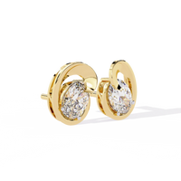 Aura Swirl Pear Solitaire Lab Grown Diamond Studs - Ophiratbf