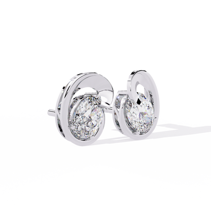 Aura Swirl Pear Solitaire Lab Grown Diamond Studs
