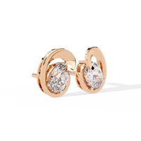 Aura Swirl Pear Solitaire Lab Grown Diamond Studs - Ophiratbf