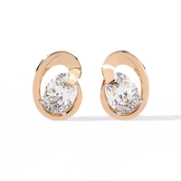Aura Swirl Pear Solitaire Lab Grown Diamond Studs - Ophiratbf