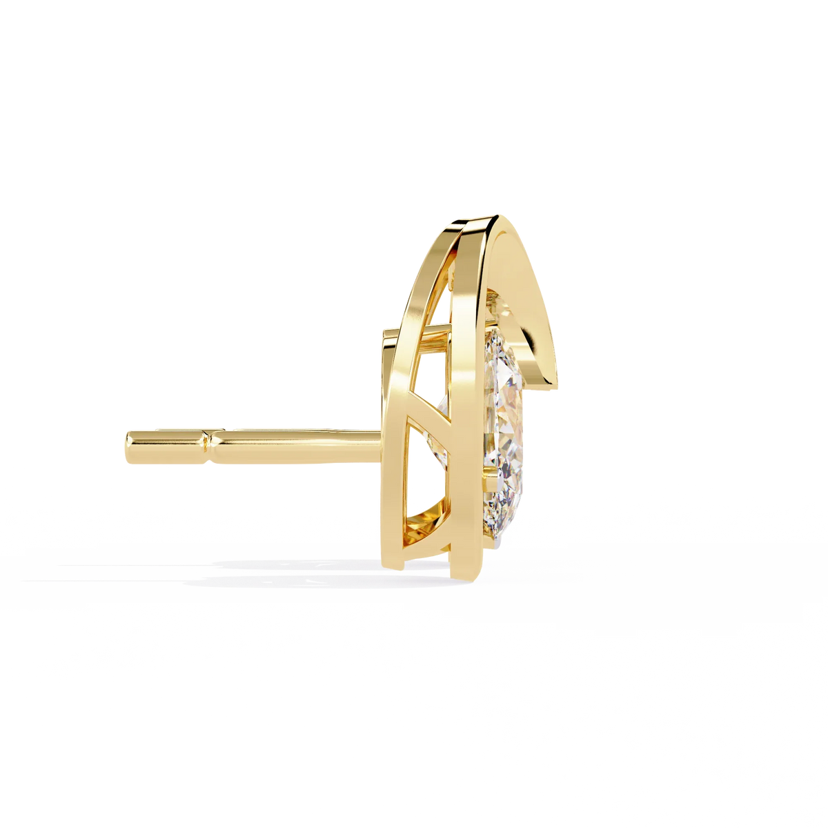 Aura Swirl Pear Solitaire Lab Grown Diamond Studs - Ophiratbf