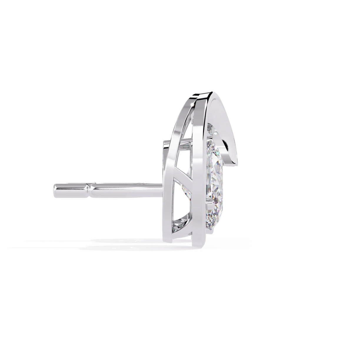 Aura Swirl Pear Solitaire Lab Grown Diamond Studs - Ophiratbf