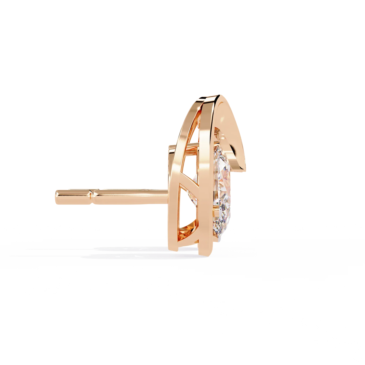 Aura Swirl Pear Solitaire Lab Grown Diamond Studs - Ophiratbf