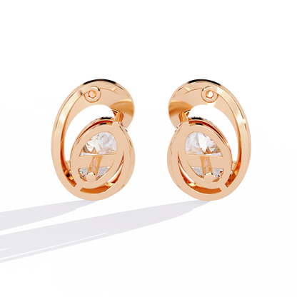 Aura Swirl Pear Solitaire Lab Grown Diamond Studs