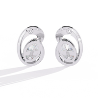 Aura Swirl Pear Solitaire Lab Grown Diamond Studs - Ophiratbf