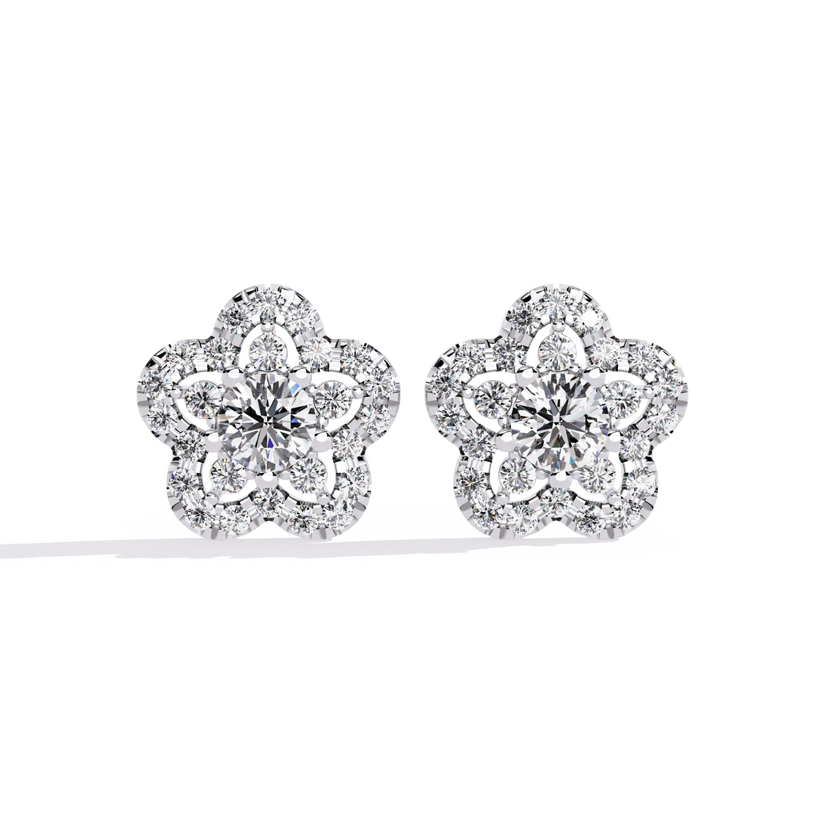 Fleur Halo Cluster Lab Grown Diamond Studs - Ophiratbf