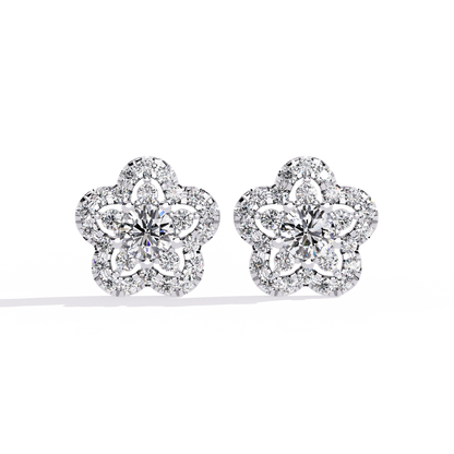 Fleur Halo Cluster Lab Grown Diamond Studs