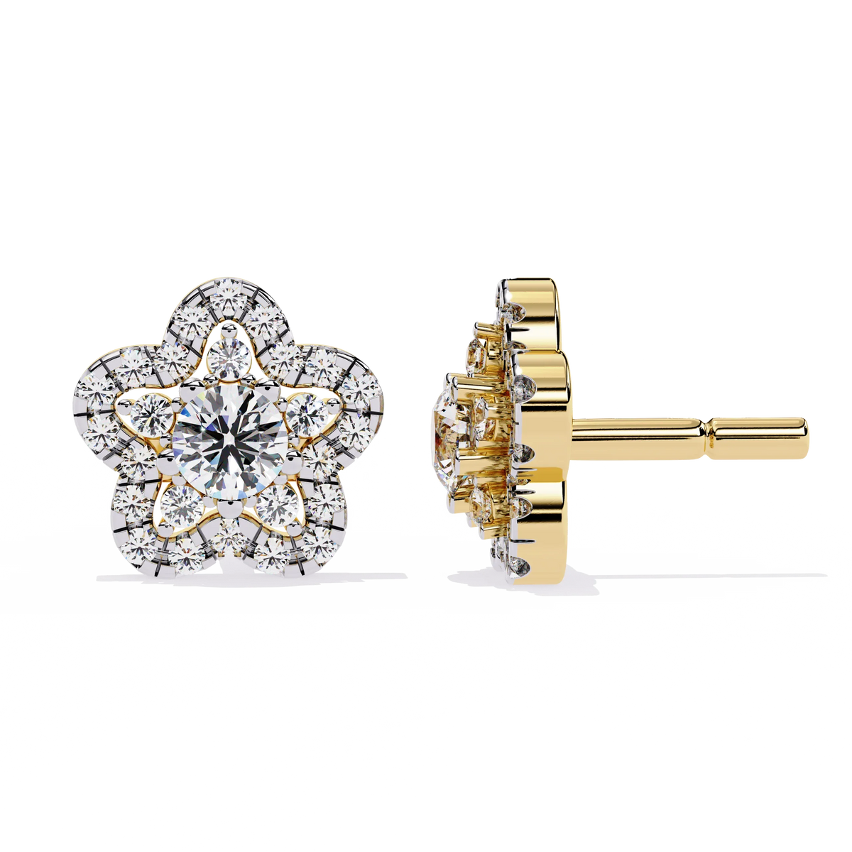 Fleur Halo Cluster Lab Grown Diamond Studs - Ophiratbf