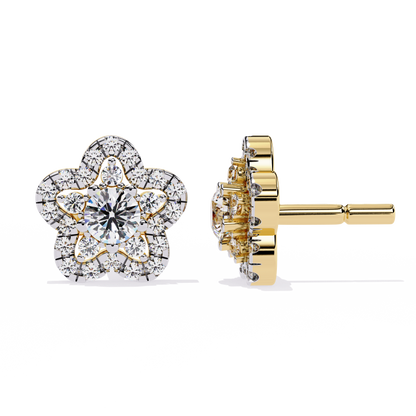 Fleur Halo Cluster Lab Grown Diamond Studs