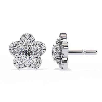 Fleur Halo Cluster Lab Grown Diamond Studs