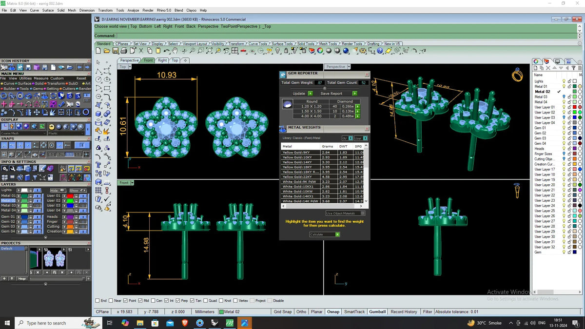 Fleur Halo Cluster Lab Grown Diamond Studs - Ophiratbf