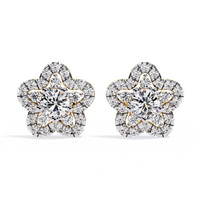 Fleur Halo Cluster Lab Grown Diamond Studs - Ophiratbf