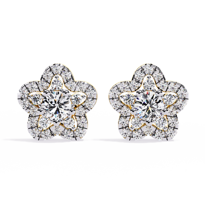 Fleur Halo Cluster Lab Grown Diamond Studs