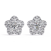 Fleur Halo Cluster Lab Grown Diamond Studs - Ophiratbf