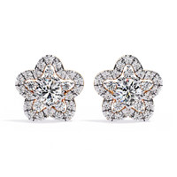 Fleur Halo Cluster Lab Grown Diamond Studs - Ophiratbf