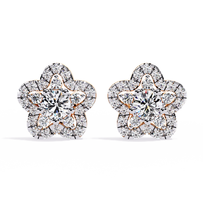 Fleur Halo Cluster Lab Grown Diamond Studs