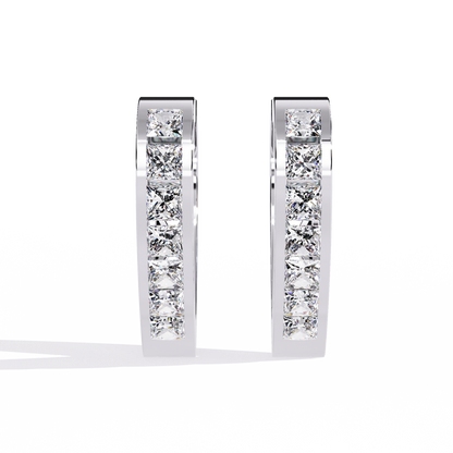 Lovelink Princess Channel Heart Lab Grown Diamond Hoops