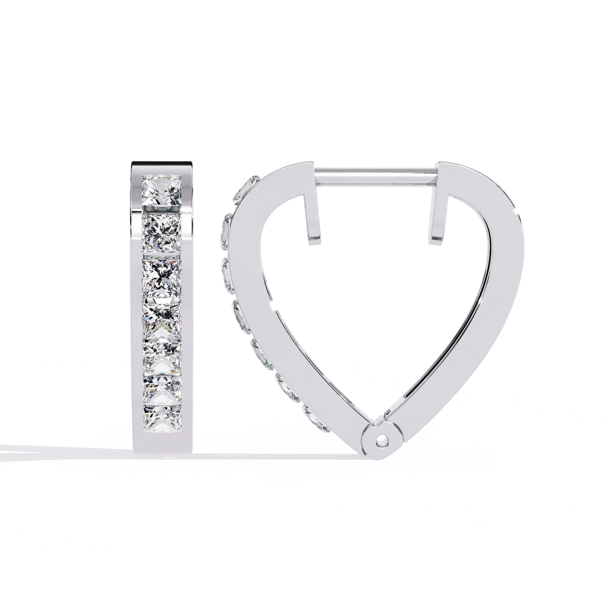 Lovelink Princess Channel Heart Lab Grown Diamond Hoops - Ophiratbf
