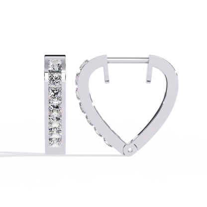 Lovelink Princess Channel Heart Lab Grown Diamond Hoops