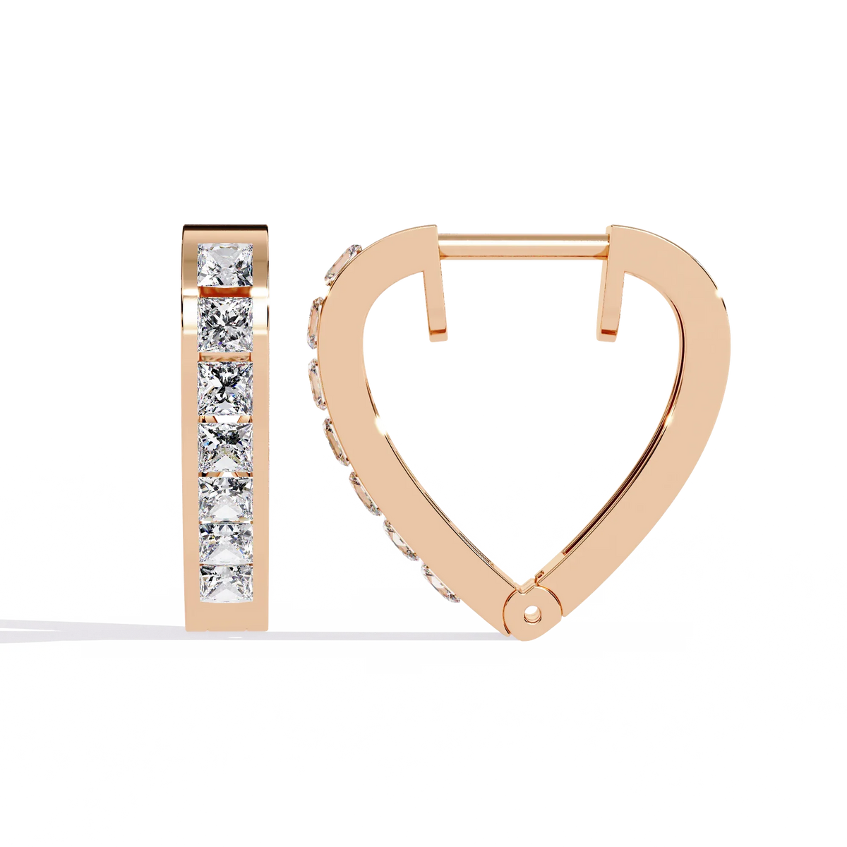 Lovelink Princess Channel Heart Lab Grown Diamond Hoops - Ophiratbf