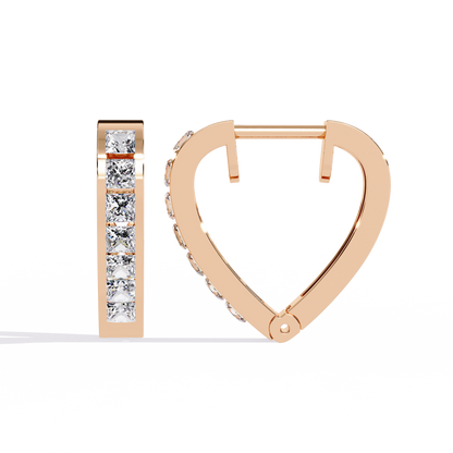 Lovelink Princess Channel Heart Lab Grown Diamond Hoops
