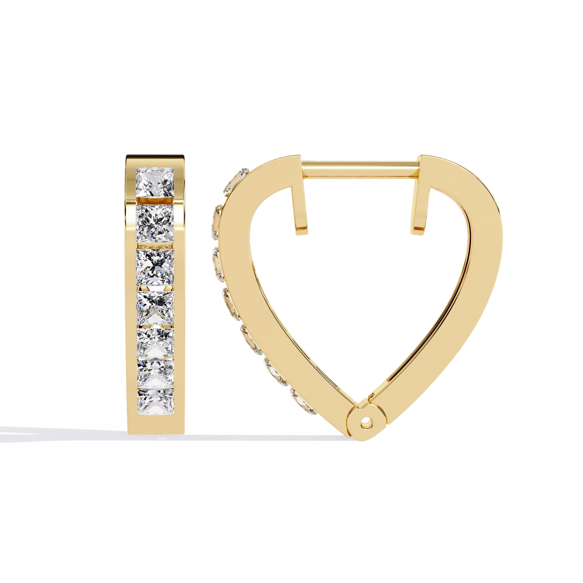 Lovelink Princess Channel Heart Lab Grown Diamond Hoops - Ophiratbf