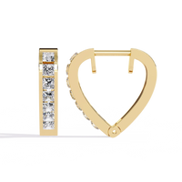 Lovelink Princess Channel Heart Lab Grown Diamond Hoops - Ophiratbf