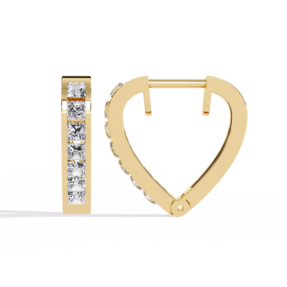 Lovelink Princess Channel Heart Lab Grown Diamond Hoops