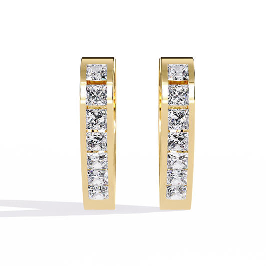 Lovelink Princess Channel Heart Lab Grown Diamond Hoops
