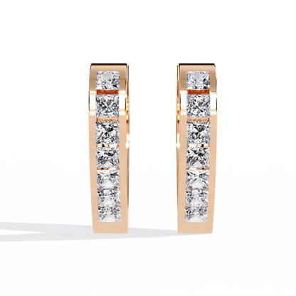Lovelink Princess Channel Heart Lab Grown Diamond Hoops