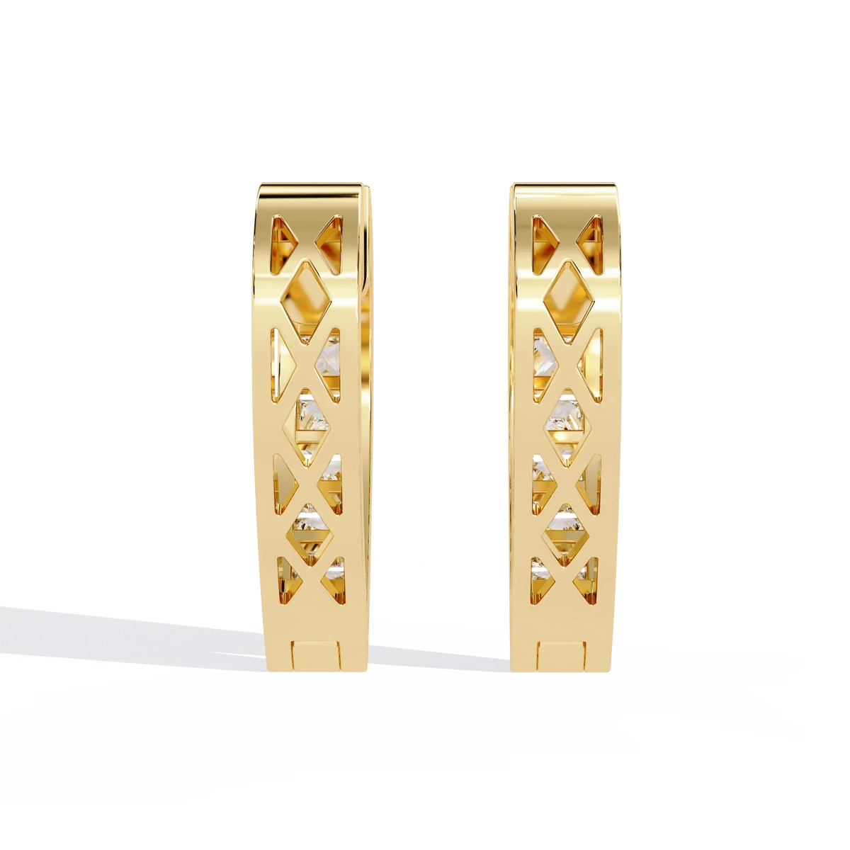 Lovelink Princess Channel Heart Lab Grown Diamond Hoops - Ophiratbf