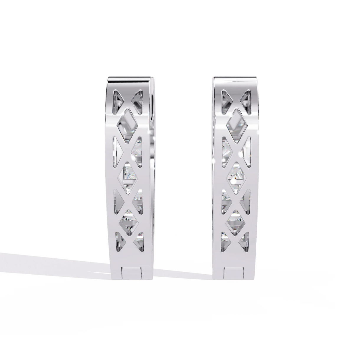 Lovelink Princess Channel Heart Lab Grown Diamond Hoops - Ophiratbf