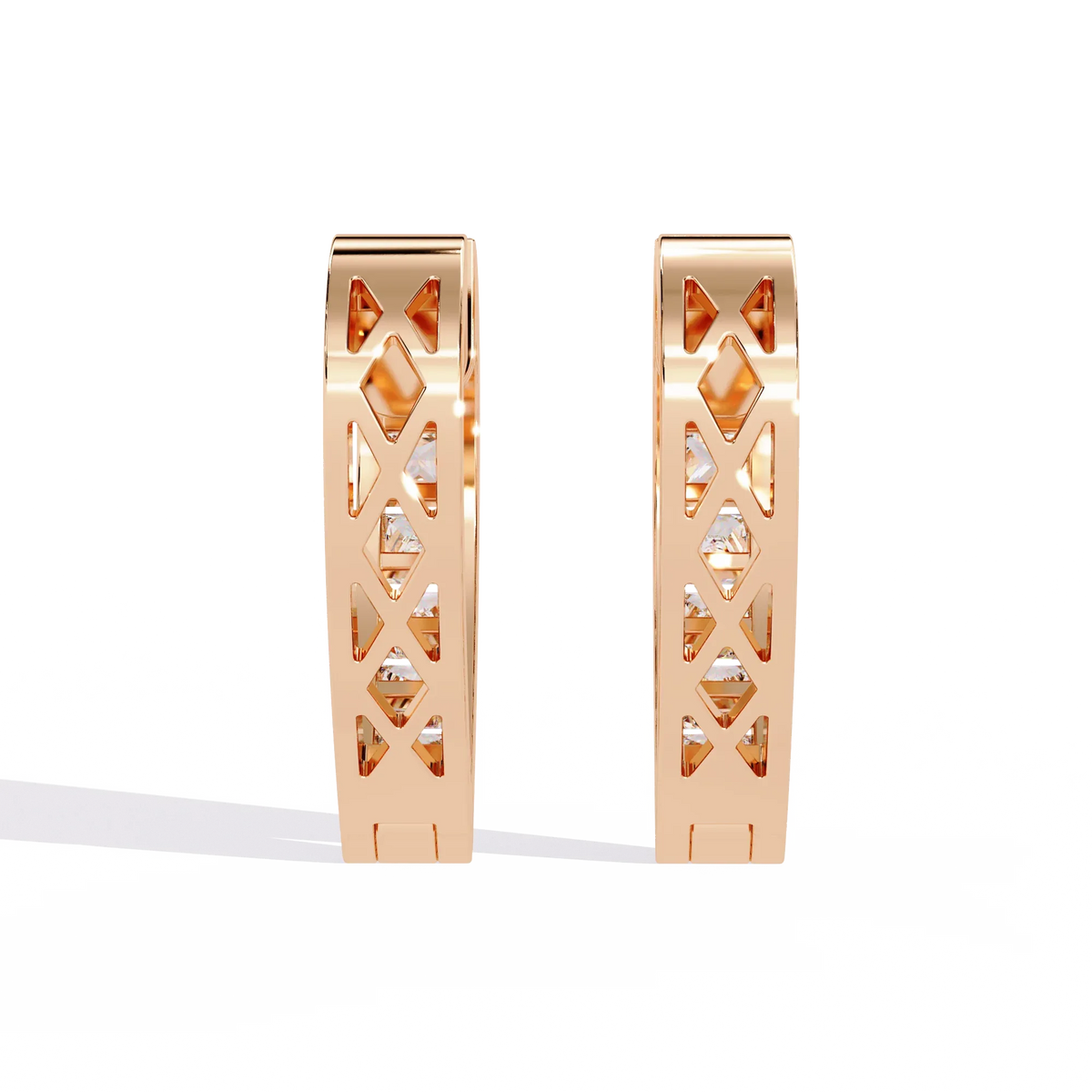 Lovelink Princess Channel Heart Lab Grown Diamond Hoops - Ophiratbf