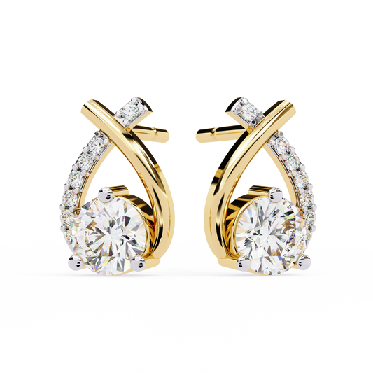 Celeste Bypass Solitaire Lab Grown Diamond Studs
