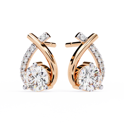 Celeste Bypass Solitaire Lab Grown Diamond Studs