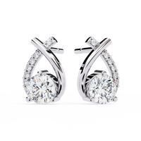 Celeste Bypass Solitaire Lab Grown Diamond Studs - Ophiratbf