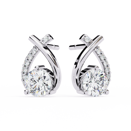 Celeste Bypass Solitaire Lab Grown Diamond Studs