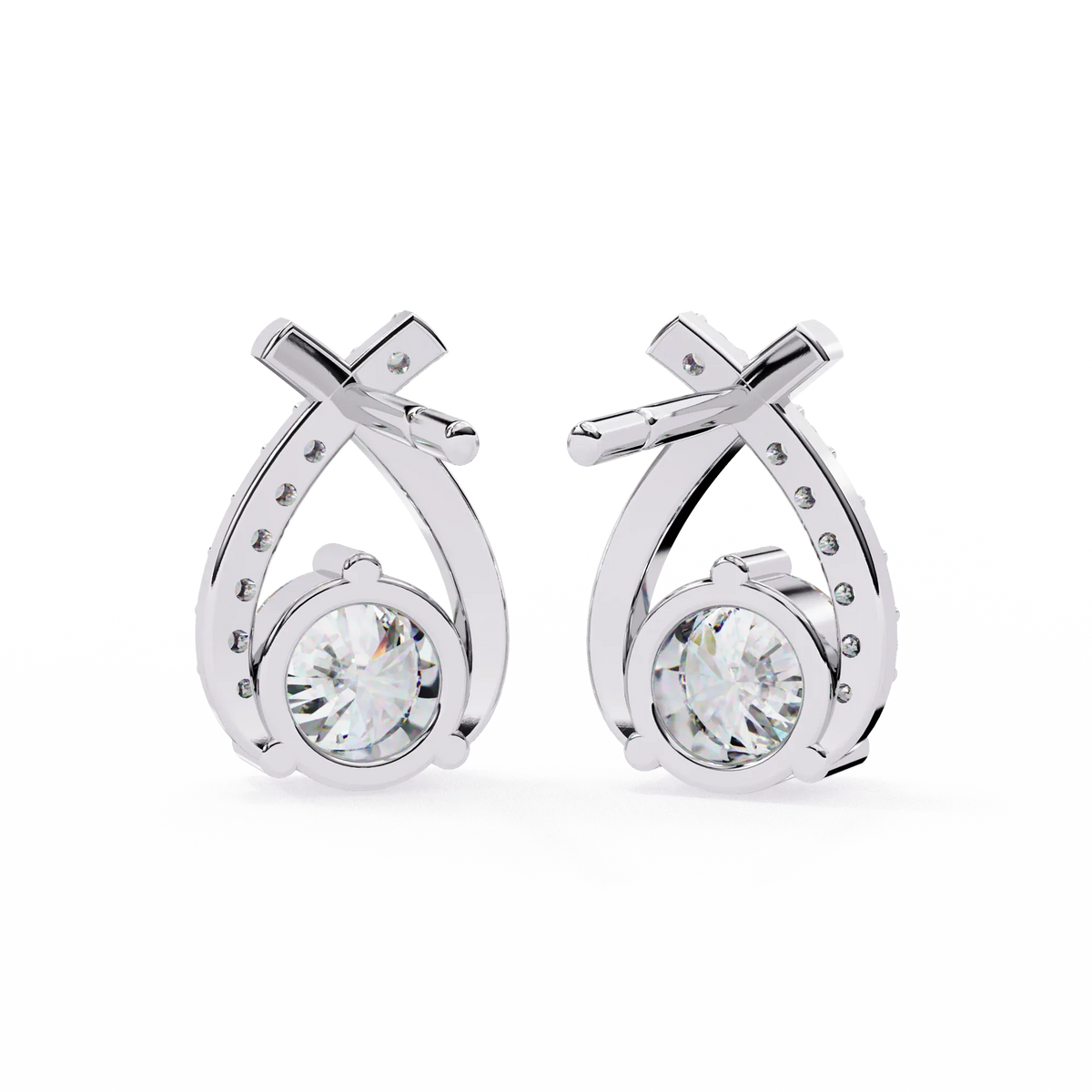 Celeste Bypass Solitaire Lab Grown Diamond Studs - Ophiratbf