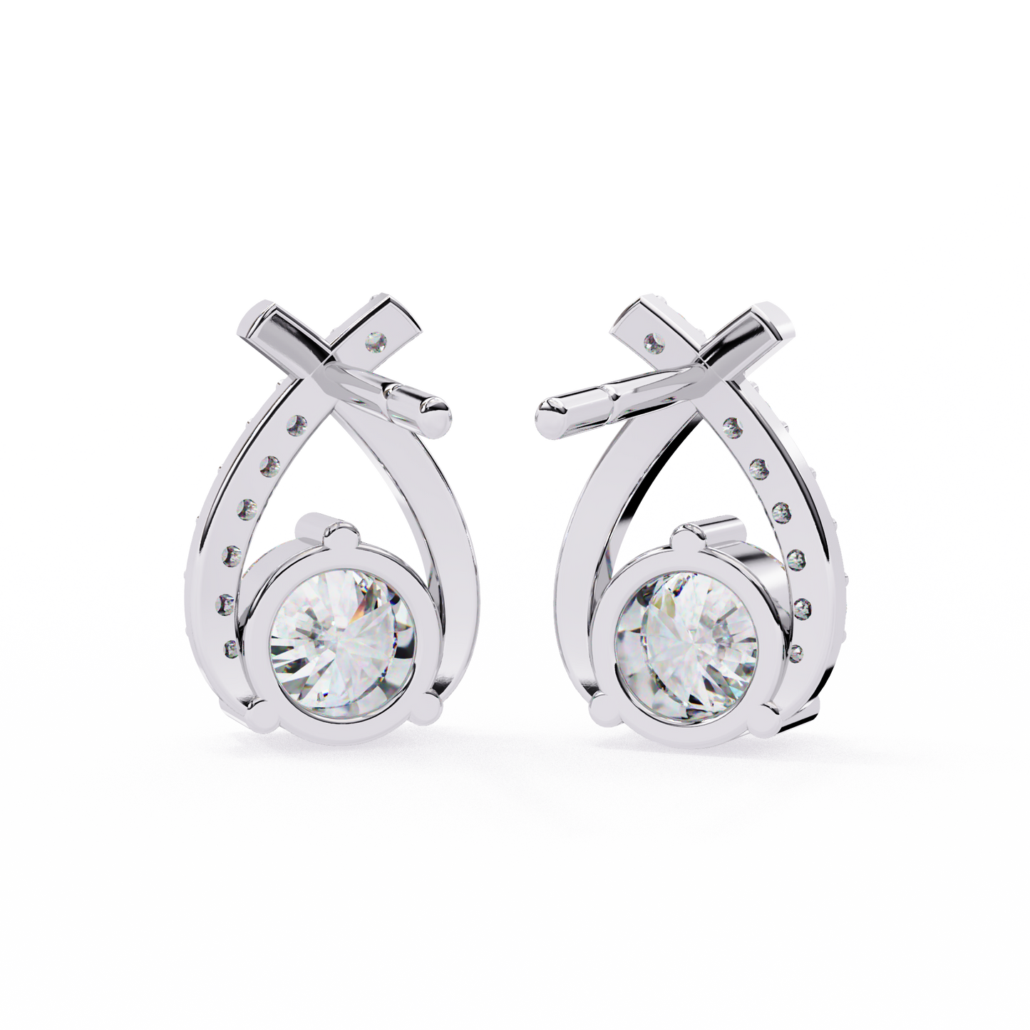 celeste bypass solitaire lab grown diamond studs
