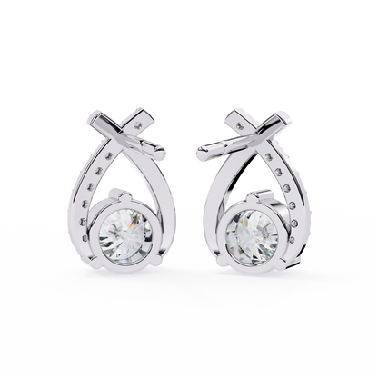 Celeste Bypass Solitaire Lab Grown Diamond Studs