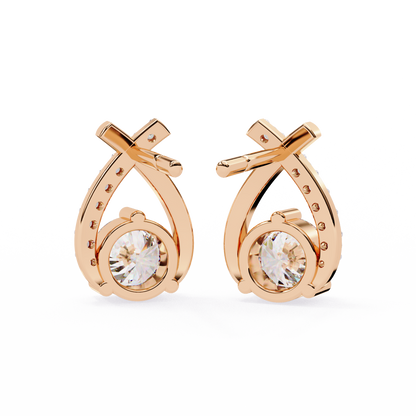 Celeste Bypass Solitaire Lab Grown Diamond Studs