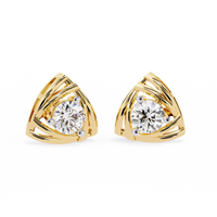 Trinity Geometric Solitaire Lab Grown Diamond Studs - Ophiratbf
